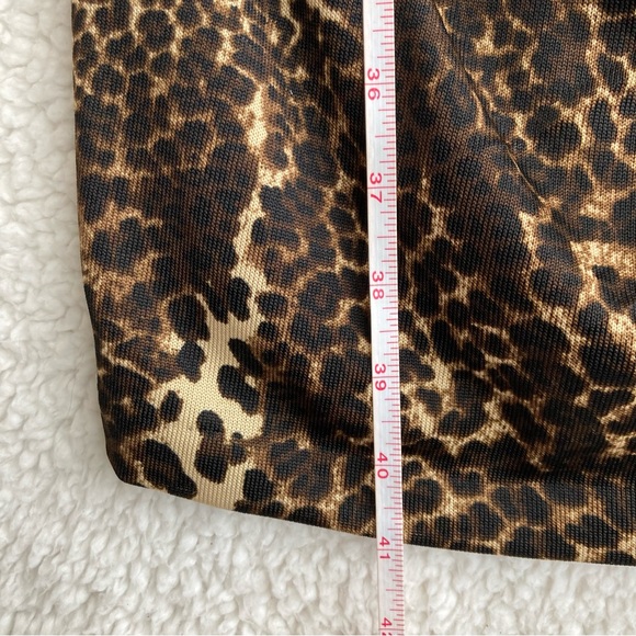 Carmen Marc Valvo leopard print long sleeve jersey knit bodycon midi dress, Sz M - Picture 8 of 16